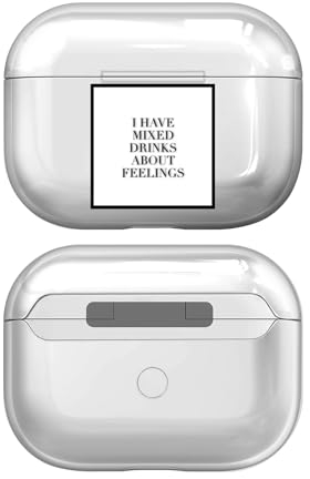 Head Case Designs Offizielle Monika Strigel Gefuehle Fashion Typo Durchsichtig Harte Kristall Handyhülle Hülle Huelle kompatibel mit Apple AirPods Pro 2 Charging Case