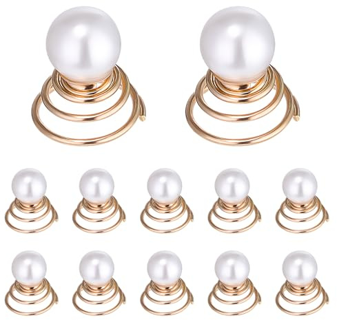 Housoutil Épingles À Cheveux Spirale Avec Perle Imitation Accessoires Cheveux Femmes Mariage Fête Anniversaire 12 Pièces Style Facile À Fixer
