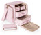 Prokva Große Makeup Tasche Reisetasche mit 5 Innentaschen, Kosmetiktasche Kosmetikkoffer Make up Organizer, Rosa (Leere Tasche)