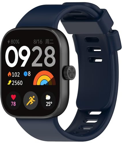Wownadu Cinturino Compatibile per Xiaomi Redmi Watch 4 / Redmi Watch 5, Compatibile per Xiaomi Band Smart 8 Pro / 9 Pro Cinturini, Cinturino Silicone di Morbido Traspirante Blu