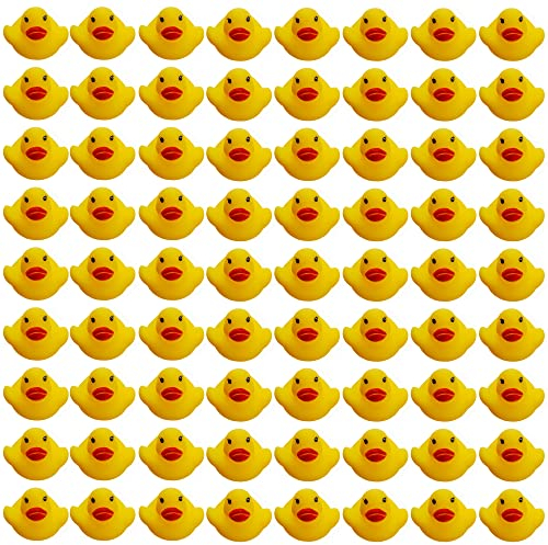 The Twiddlers - 150 Mini Squeaky Rubber Ducks, Small Bath Water Play Toys for Kids Paddling Pool, Games, Party Bags - 3cm x 4cm