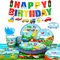 Decoración de Cumpleaños de Transporte,190pcs Transporte Cumpleaños Decoraciones Vajilla Set - Banner de Cumpleaños de Transporte Platos Mantel etc Suministro de Fiesta de Cumpleaños de Transporte