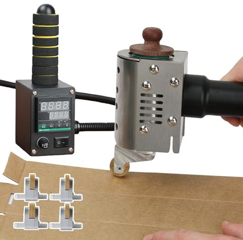 agreilduite Handheld Hot Melt Glue Roller Machine,heating Gluing tool for DIY Crafts&Leather Craft,with With 4pcs sizes glue coating heads,Heating range: 50-220℃/Light & even glue coating,50ml