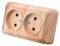 Enchufe de pared que sobresale conjunto,Juego de enchufes eléctricos de pared,Enchufe de pared interior 250V AC 16A,Grano de madera blanco Enchufe doble sin conexión a tierra