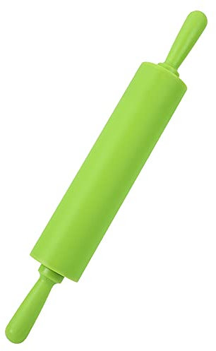 Hominas Mattarello Silicone, Mattarello Piccolo Decorativo con Maniglia Antiaderente per Cucina Bambini Biscotti Impastare, Verde, 30 Cm