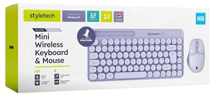 Styletech Wireless Pastel Keyboard and Mouse Bundle - Lavender
