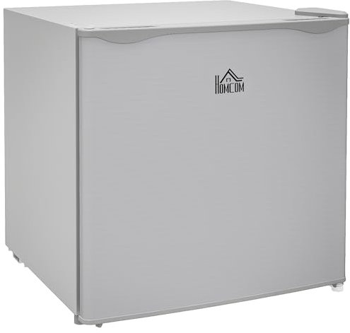 HOMCOM Tabletop Mini Freezer with 35 Litre Capacity, Small Freezer with Reversible Door, Adjustable Temperature and Removable Wire Shelf for Bedrooms, Home Office, Grey