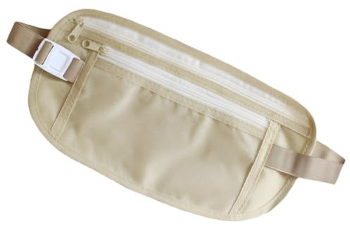 SGERUFZ 2 pezzi portafoglio nascosto, tasca cintura sicurezza anti-furto, tasca cintura sportiva, cintura fianchi regolabile, borsa viaggio impermeabile