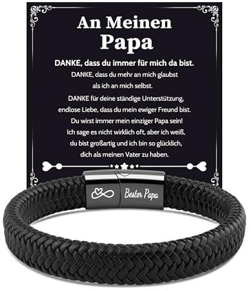 VU100 Papa Geschenk, Vatertagsgeschenk für Papa Bester Papa Armband Geschenk für Papa Geschenke von Sohn Tochter zum Geburtstag Weihnachten Vatertag