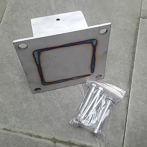 2 Stück Edelstahl Holz Zaunpfosten Basis Halterung 70 x 70 mm Beton Pfostenanker für Deckgeländer/Vinylzaun/Briefkasten, robuste Säulenbodenplatte für zusätzliche Stabilität