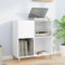 Prissent Meuble Porte-Disques en Bois Multicouche 84,5 x 38 x 89 cm - Meuble TV Bas, Étagère CD, Bibliothèque pour Salon, Rangement Vinyle - Blanc