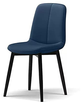 YANYONG Moderner Esszimmerstuhl aus schwarzem Kunstleder im Mid-Century-Stil mit 4 cm gepolsterter Sitzfläche und Beinen aus Karbonstahl, ideal als Dekoration für Esszimmer oder Küche