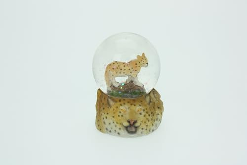 Cornelißen Glitzerkugel Gepard Höhe 6,5 cm Tier Schnee Miniatur Schüttel Glas Kugel