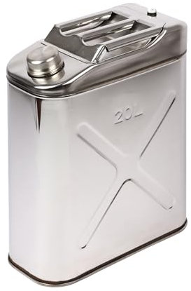 Berger & Schröter | 20 L Edelstahlkanister Kraftstoffkanister Treibstoffkanister UN geprüft Brennbare Flüssigkeiten, Benzin, Öl, Diesel, Kraftstoff