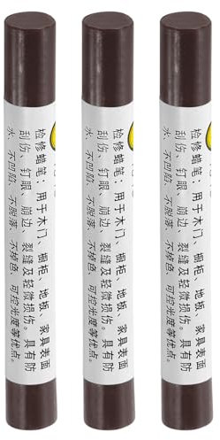 sourcing map Furniture Repair Crayons, 3Pcs - Wood Wax Filler Stick, Furniture Markers Touch Up - for Scratches Holes Tables Desks Wooden Floors Cover Ups, Black Walnut