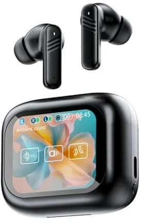ANC LX-10 Wireless Earbud - Mics Hifi Stereo Bluetooth Earphone with Noise Cancelling, LED Display, Smart Touch Wireless earpods Phone For Travel & Commuting | Black Earphones