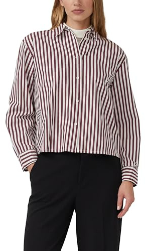 s.Oliver Gestreifte Baumwoll-Bluse mit Smok-Detail