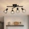 Kimjo Deckenleuchte 4 Flammig, LED Deckenstrahler Schwarz, Moderne Deckenlampe Schwenkbar 350°, E14 Deckenspots für Schlafzimmer, Küche, Wohnzimmer (Ohne Leuchtmittel)