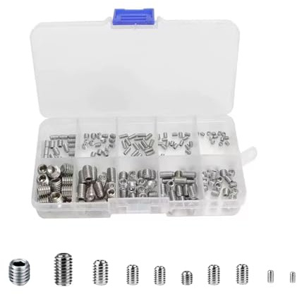 300 tornillos prisioneros (M3, M4, M5, M6, M8), juego de tornillos prisioneros adecuados para tiradores de puertas, máquinas e instrumentos.