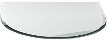 Funkenschutzplatte G16 Rundbogen ESG 6mm x 1100mm x 1000mm mit 18mm Facette Glasplatte Bodenplatte Kaminplatte Funkenschutz Ofenplatte Kaminglas