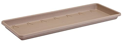 Elho Barcelona Balconnière Soucoupe 50 - Soucoupe pour Balcon & Extérieur - Ø 45.0 x H 2.8 cm - Marron/Taupe