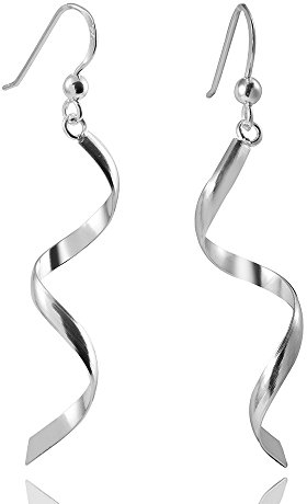 MATERIA 925 Silber Ohrhänger Spirale - Damen Ohrringe 15x50mm filigran #SO-117
