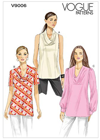 Vogue Patterns V9006 F5 Sizes 16/18/ 20/22/ 24 Misses Top, Multi-Colour