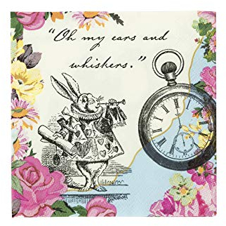 Talking Tables Alice au pays des merveilles Serviettes de fête | Serviettes en papier florales pour Chapelier fou Tea Party, fête d'anniversaire | 20 pièces, petit