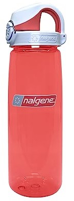 Nalgene OTF LLB Tritan Water Cycling Hiking Running Gym Work Desk Bottle - Clear/Red, 700ml