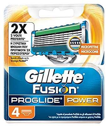 Gillette Fusion Proglide Power Rasierklingen für Herren, 4 Stück