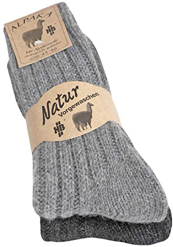 Alpaka Socken Damen Herren – Warme Thermosocken aus Alpakawolle – Dicke Winter Wollsocken – Kuschelsocken für kalte Füße – Weich & Atmungsaktiv – Größe 35–50