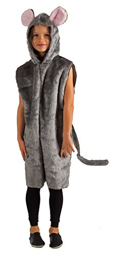 Krause & Sohn Kinderkostüm graue Maus Overall Plüsch Tierkostüm Mäusekostüm Fasching (116-128)