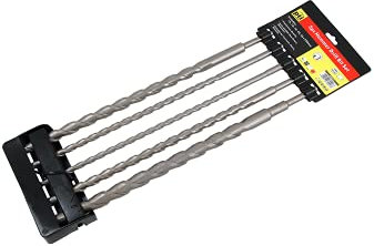 PTI 5pc 450mm Long SDS Hammer Drill Bit Set Sizes 10,12,16,22,25mm