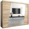 MEBLE KRYSPOL Rhomb250 Schlafzimmerschrank mit DREI Schiebetüren, Spiegel, Kleiderstange und Regalen – 250x200x62cm - Sonoma