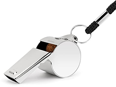 Golvery Coach Whistle Metal Referee Whistle with Lanyard, Stainless Steel Loud Whistle for School, Sports Trainning, Soccer, Football, Basketball, Security and Emergency Survival(1PC)