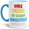 Tasse selbst gestalten/mit eigenem Text beschriften/Wunsch-Name/Spruch-Tasse/Rand & Henkel Hellblau/Motiv für Rechtshänder sichtbar