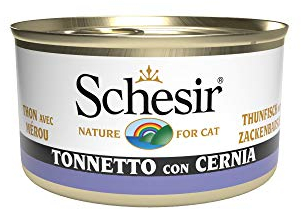 Schesir Cat Jelly Thunfisch mit Barsch , Katzenfutter nass in Gelee, 24 Dosen x 85 g