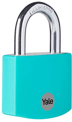 Yale Cadenas en aluminium YE3B/38/119/1/TE vert eau, corps 38mm, arc en acier, 3 clés