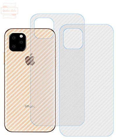 Yidai-Silu 3pcs Folie für iPhone 12 Mini Rückseite Folie 【Kohlefaser Atmungsaktiv Struktur, Anti-Rutsch, Anti-Fingerabdruck】 Kratzfest Back Klebefolie für iPhone 12 Mini 5,4 Protector Film