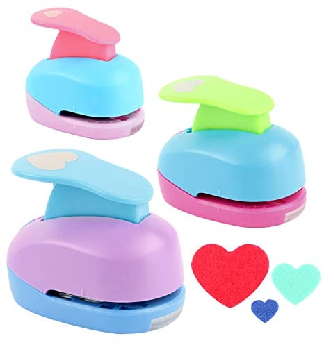 Stanzer Herzen 3 Stück Motivstanzer Papierstanzer Motivlocher Stanzer Set Ausstanzer 9mm 16mm 25mm für Papier Valentinstag DIY Scrapbook Fotoalbum Handwerk zum Basteln mit Papier