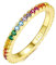 Emmie Jewelry Eternity Ring 925 Silber mit Bunte Zirkonia Steine | Damenring mit Regenbogen-Steinen rundherum | Rainbow Ringe für Damen, Frauen Schmuc (54, Gold)