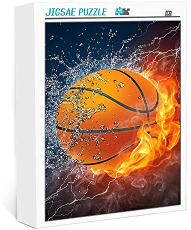 Erwachsenenpuzzle 1000 Teile brennender Basketball Klassisches Puzzle Puzzle Dekompressionsspielzeug Kindergeschenk Puzzle für Kinder und Erwachsene (75x50cm)