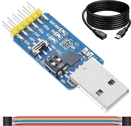 DAOKAI USB-UART-Konverter,CP2102 6-in-1 Multifunktionales Serieller Adapter(USB-TTL,USB-RS485,USB-RS232,TTL-RS232,TTL-RS485,RS232 bis RS485) Kompatibel mit Windows 7,8, Linux, Arduino