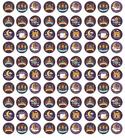 LOSOO 90 Eid Mubarak Aufkleber Muslimischen Ramadan Stickers Für Muslim Islam Geschenkbox Deko.