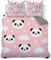 Linfye Bettwäsche 140 x 200 cm Panda Bettbezug mit Reißverschluss Schließung, Bettbezug Set 3 Teilig, Weiche Angenehme Mikrofaser Bettwäsche-Set + 2 Kopfkissenbezug 65x65cm (140 x 200 cm)