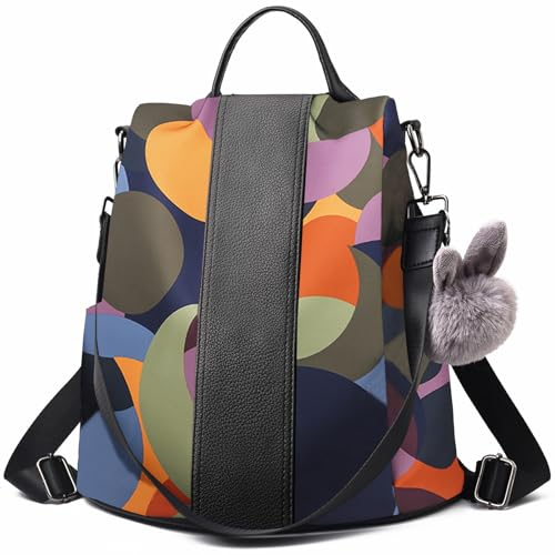 Charmore, Zaino da donna in nylon impermeabile, antifurto, con tracolla, per la scuola, L, Zaino da viaggio…