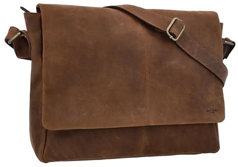 Gusti Ledertasche Herren Reign | Handgefertigte Umhängetasche Herren Leder für Alltag & Büro I Pflanzlich gegerbtes & langlebiges Ziegenleder