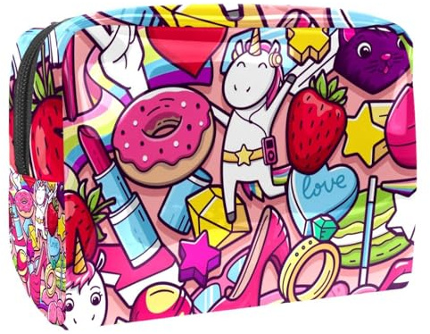 Licornes, Fraises et Chats Trousse de Toilette de Voyage pour Femmes