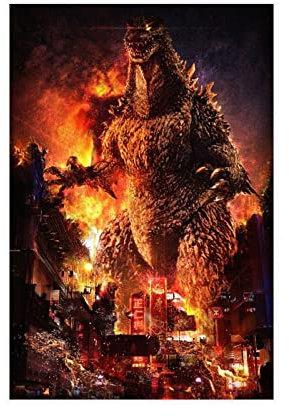 GUyfam Godzilla Vs King Kong Filmposter 16 Leinwand Poster Schlafzimmer Dekor Sport Landschaft Büro Zimmer Dekor Geschenk 20 x 30 cm