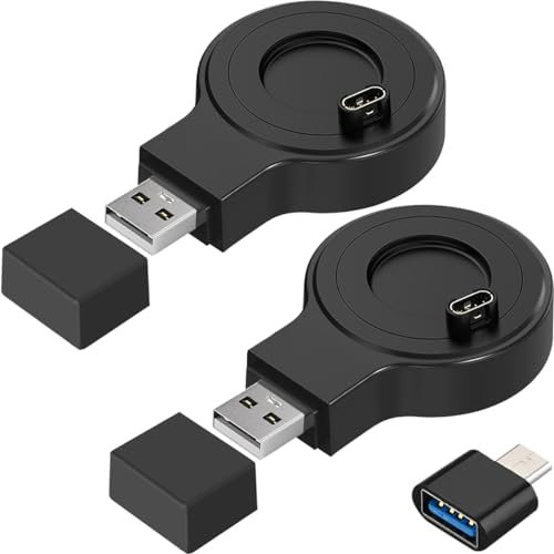Xiatiaosann Ladestation für Garmin Fenix 7 7S 7X, 6 6S 6X Pro, 5S 5X, für Vivoactive 3 4S, für Forerunner 245 945 255 955, Approach S10 S40 S60, Ladegerät tragbarer Ladeständer USB Ladekabel, 2 Stück